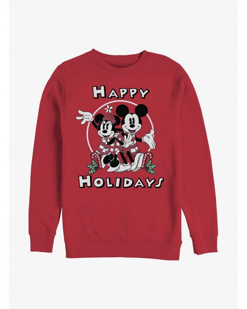 Disney Mickey Mouse Mickey & Minnie Holiday Crew Sweatshirt $13.58 Sweatshirts