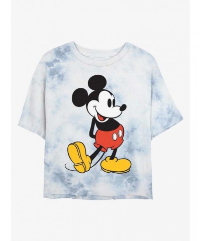 Disney Mickey Mouse Classic Mickey Tie-Dye Girls Crop T-Shirt $8.32 T-Shirts