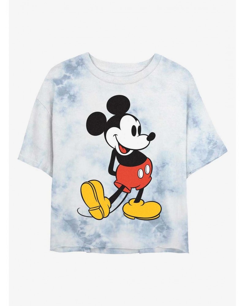 Disney Mickey Mouse Classic Mickey Tie-Dye Girls Crop T-Shirt $8.32 T-Shirts