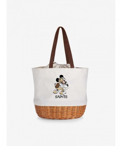 Disney Mickey Mouse NFL New Orleans Saints Canvas Willow Basket Tote $31.15 Totes