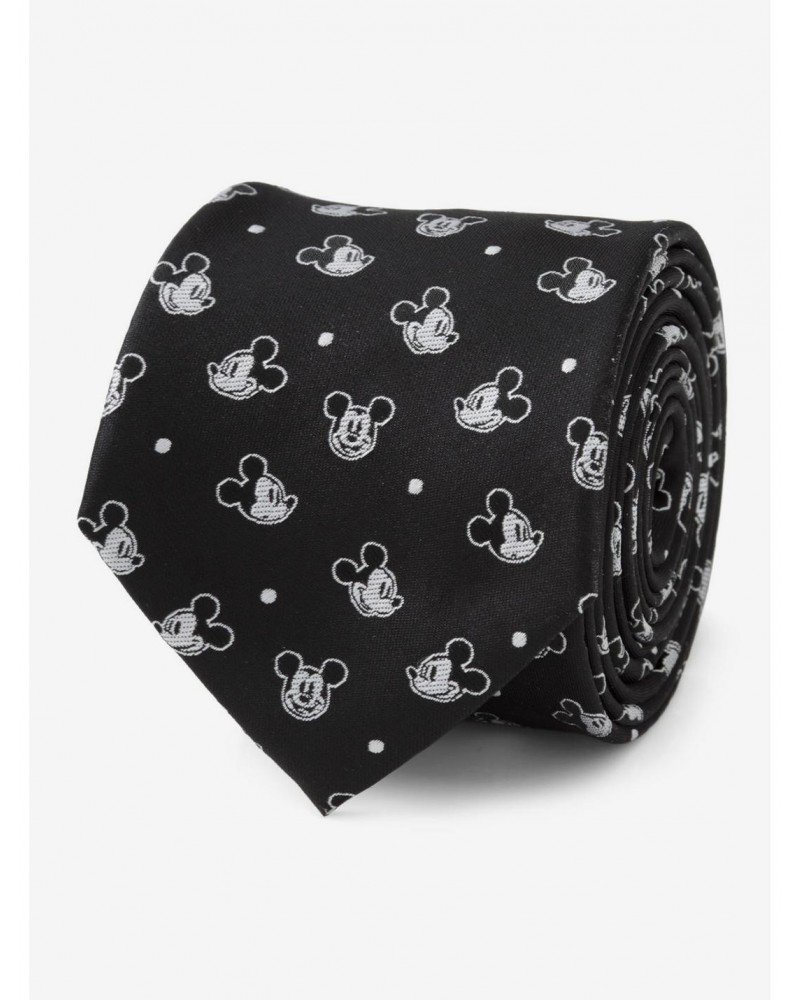 Disney Mickey Mouse Dot Black Men's Tie $7.16 Ties