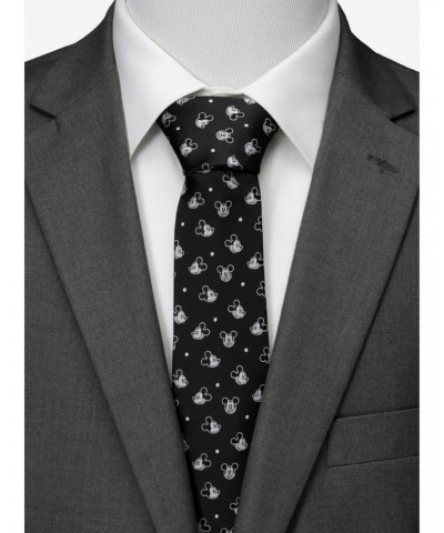 Disney Mickey Mouse Dot Black Men's Tie $7.16 Ties