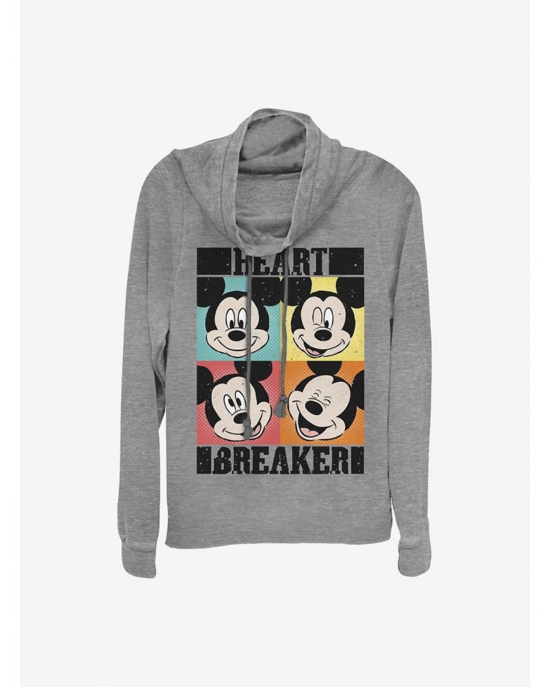 Disney Mickey Mouse Mickey Heart Breaker Cowlneck Long-Sleeve Girls Top $14.01 Tops