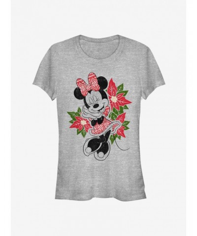 Disney Minnie Mouse Holiday Poinsettia Classic Girls T-Shirt $5.98 T-Shirts