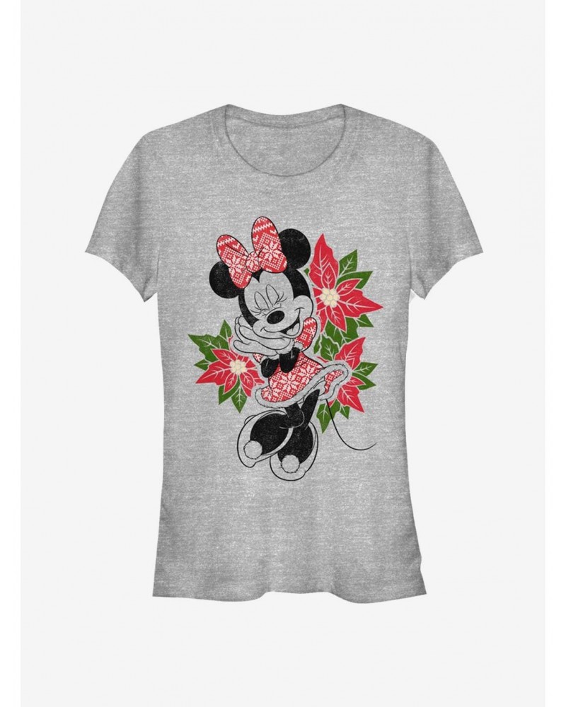 Disney Minnie Mouse Holiday Poinsettia Classic Girls T-Shirt $5.98 T-Shirts