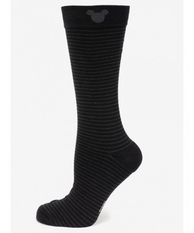 Disney Mickey Mouse Silhouette Stripe Black Men's Socks $6.77 Socks