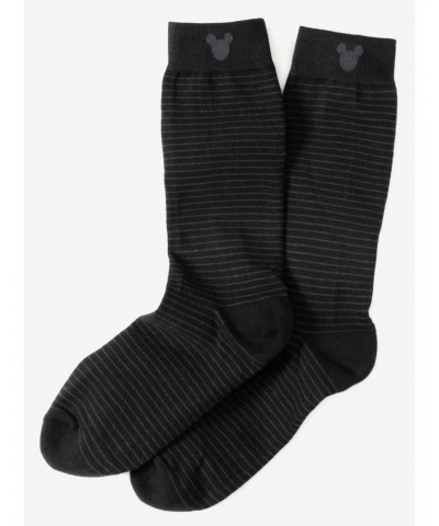 Disney Mickey Mouse Silhouette Stripe Black Men's Socks $6.77 Socks