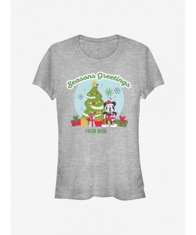 Disney Mickey Mouse Holiday Seasons Greetings From Mom Classic Girls T-Shirt $8.57 T-Shirts