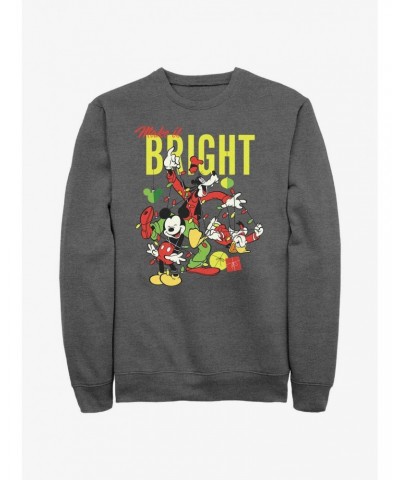 Disney Mickey Mouse Bright Christmas Mickey, Goofy, and Donald Sweatshirt $10.04 Sweatshirts