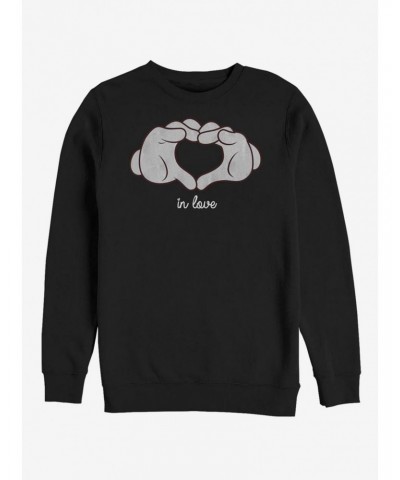 Disney Mickey Mouse Glove Heart Crew Sweatshirt $13.87 Sweatshirts