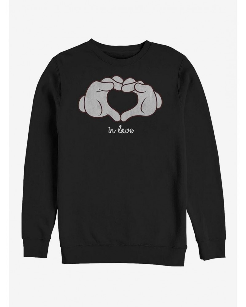 Disney Mickey Mouse Glove Heart Crew Sweatshirt $13.87 Sweatshirts