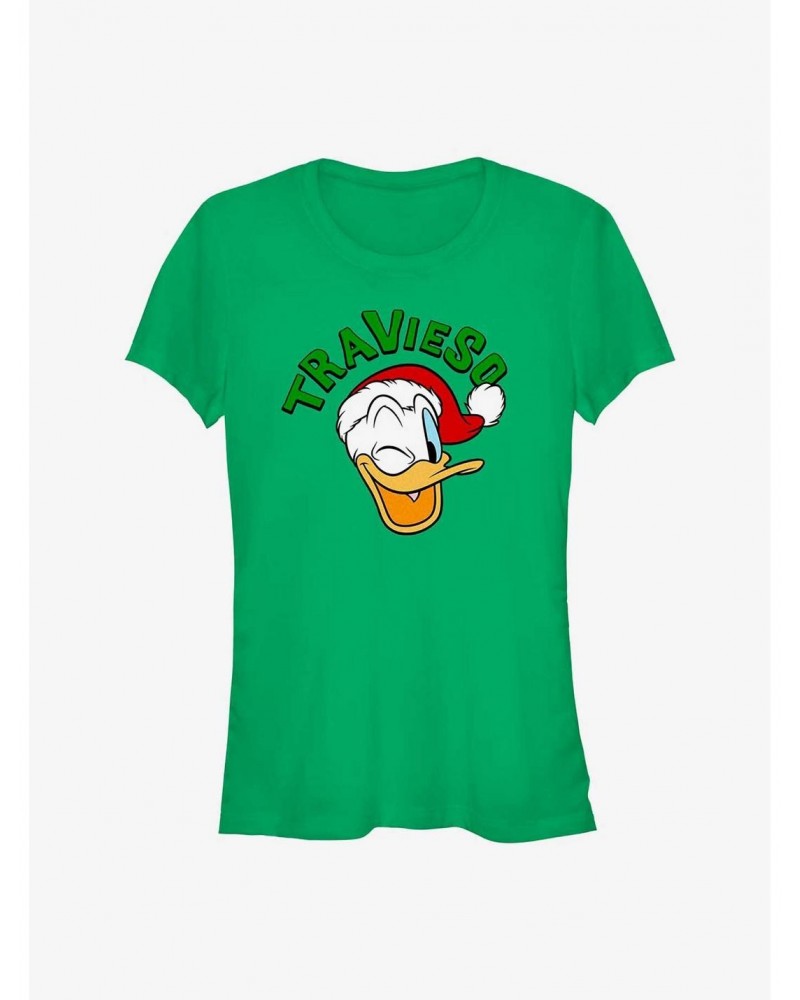 Disney Mickey Mouse Travieso Naughty in Spanish Donald Girls T-Shirt $9.96 T-Shirts