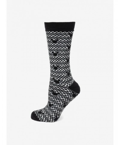 Disney Mickey Mouse Silhouette Chevron Black Men's Socks $8.76 Socks