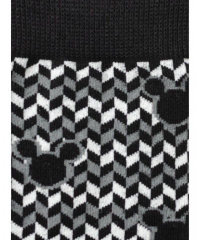 Disney Mickey Mouse Silhouette Chevron Black Men's Socks $8.76 Socks