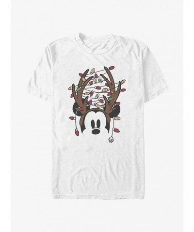 Disney Mickey Mouse Christmas Light Antlers T-Shirt $7.07 T-Shirts