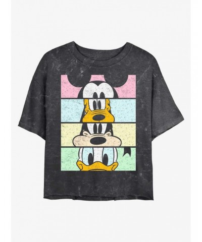 Disney Mickey Mouse Eyes On You Mineral Wash Crop Girls T-Shirt $11.10 T-Shirts