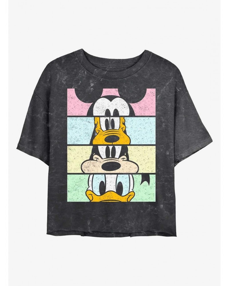 Disney Mickey Mouse Eyes On You Mineral Wash Crop Girls T-Shirt $11.10 T-Shirts