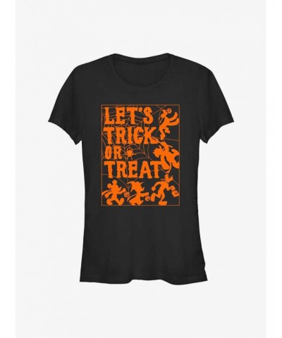 Disney Mickey Mouse Let's Trick or Treat Spiderweb Girls T-Shirt $9.76 T-Shirts