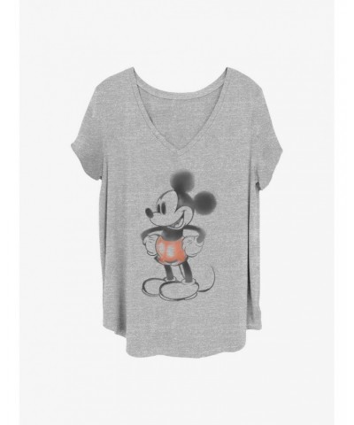 Disney Mickey Mouse Mickey Watery Girls T-Shirt Plus Size $9.25 T-Shirts