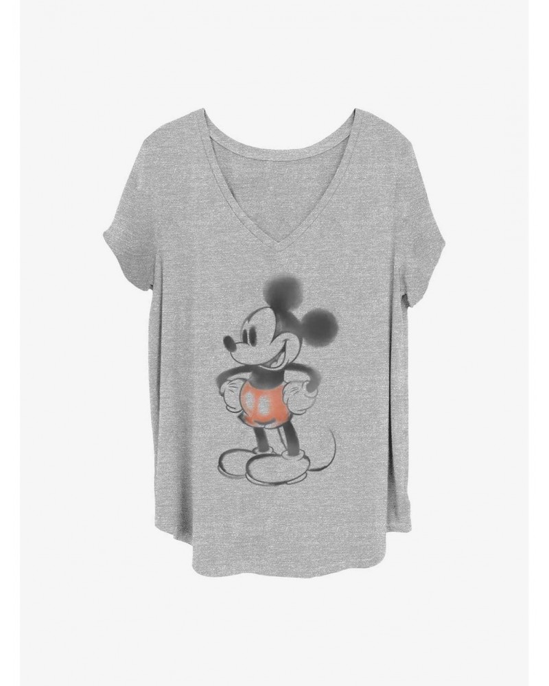 Disney Mickey Mouse Mickey Watery Girls T-Shirt Plus Size $9.25 T-Shirts