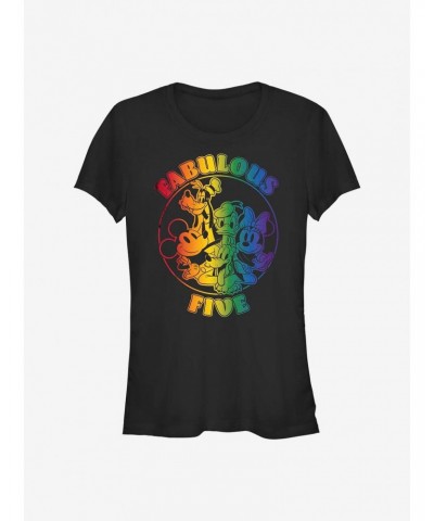 Disney Mickey Mouse Fabulous Five Rainbow T-Shirt $9.76 T-Shirts