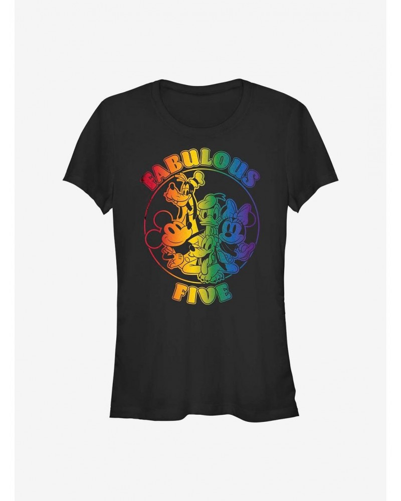 Disney Mickey Mouse Fabulous Five Rainbow T-Shirt $9.76 T-Shirts