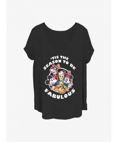 Disney Mickey Mouse Fabulous Holiday Girls T-Shirt Plus Size $10.87 T-Shirts