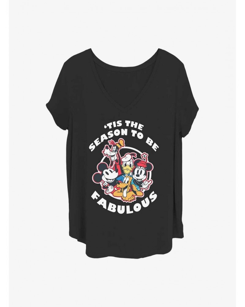 Disney Mickey Mouse Fabulous Holiday Girls T-Shirt Plus Size $10.87 T-Shirts