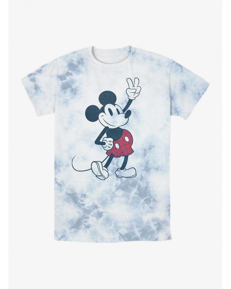 Disney Mickey Mouse Plaid Mickey Tie-Dye T-Shirt $9.32 T-Shirts