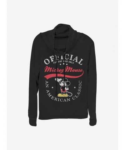 Disney Mickey Mouse Classic Mickey Cowlneck Long-Sleeve Girls Top $12.93 Tops