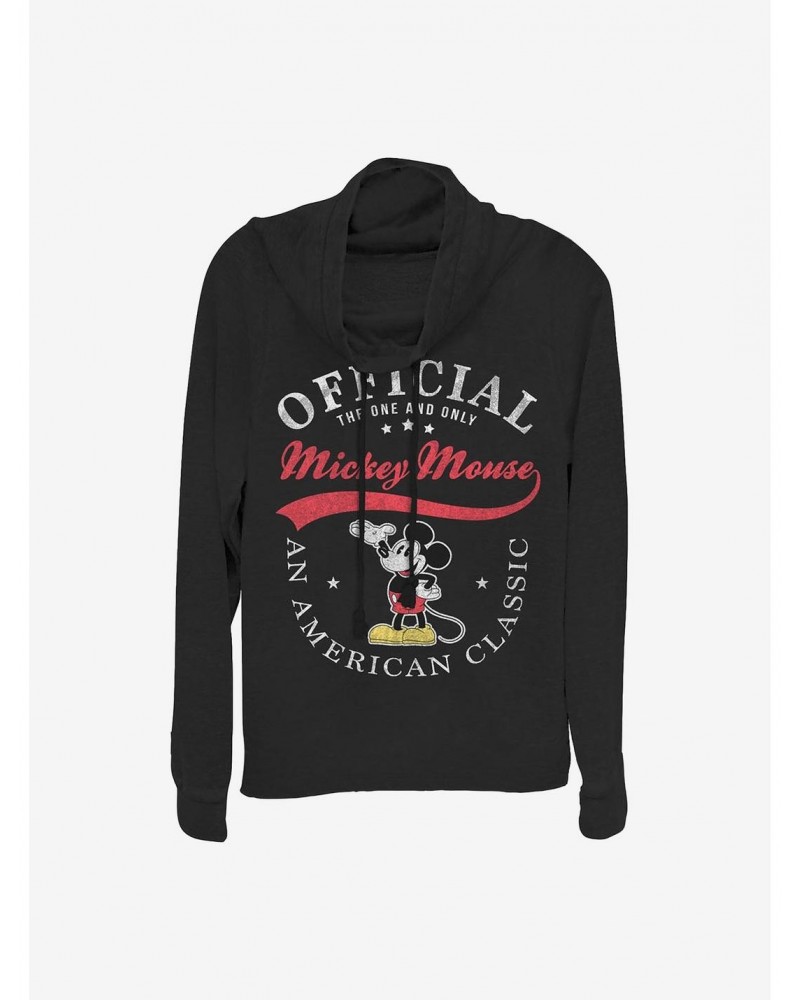 Disney Mickey Mouse Classic Mickey Cowlneck Long-Sleeve Girls Top $12.93 Tops