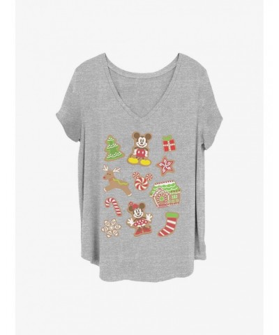 Disney Mickey Mouse Christmas Cookies Girls T-Shirt Plus Size $11.10 T-Shirts