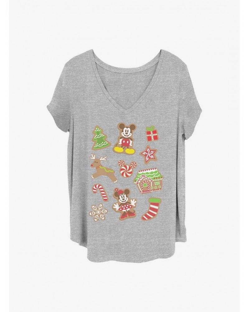 Disney Mickey Mouse Christmas Cookies Girls T-Shirt Plus Size $11.10 T-Shirts