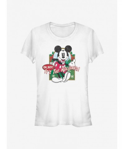 Disney Mickey Mouse Oh Boy It's The Holidays! Classic Girls T-Shirt $7.97 T-Shirts