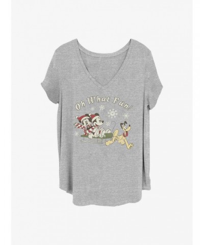 Disney Mickey Mouse Oh What Fun Girls T-Shirt Plus Size $8.09 T-Shirts