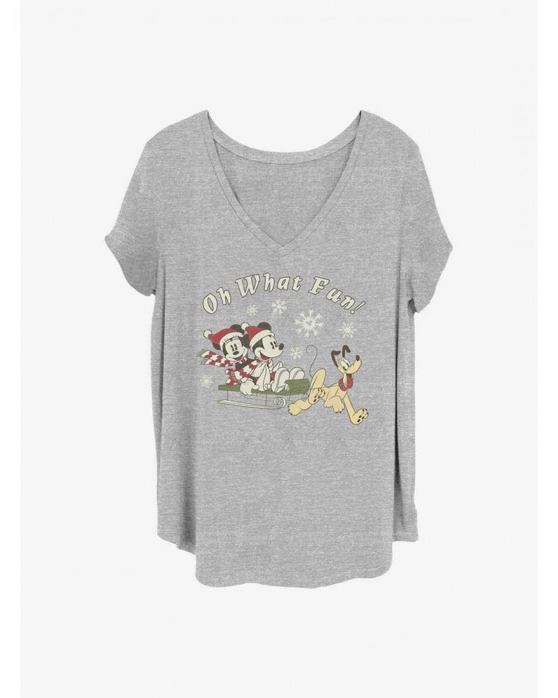 Disney Mickey Mouse Oh What Fun Girls T-Shirt Plus Size $8.09 T-Shirts