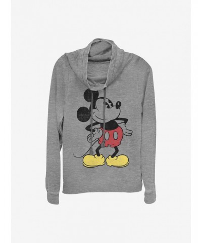 Disney Mickey Mouse Classic Vintage Mickey Cowlneck Long-Sleeve Girls Top $17.24 Tops