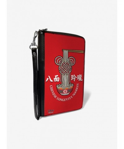 Disney Mickey Mouse Chinese Longevity Noodles Knot Red White Zip Around Rectangle Wallet $11.74 Wallets