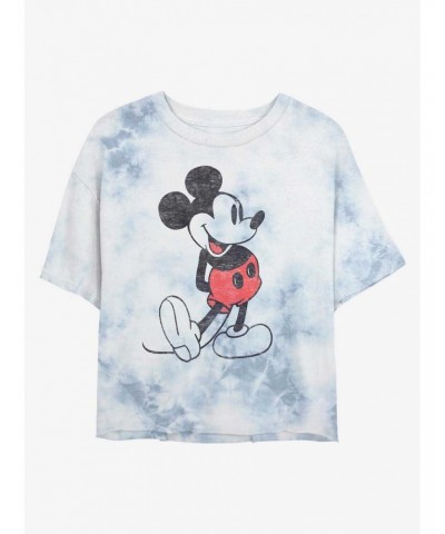 Disney Mickey Mouse Vintage Classic Tie-Dye Girls Crop T-Shirt $7.86 T-Shirts