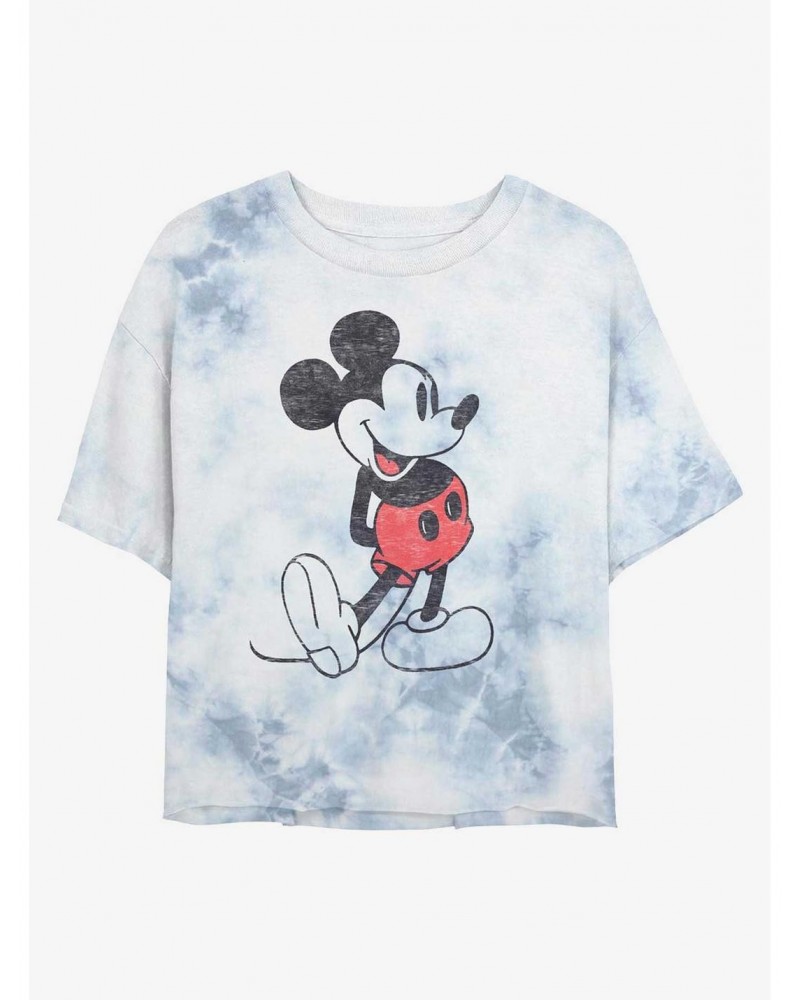 Disney Mickey Mouse Vintage Classic Tie-Dye Girls Crop T-Shirt $7.86 T-Shirts