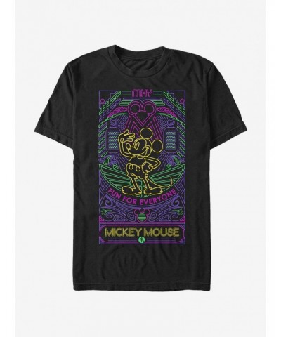 Disney Mickey Mouse Neon Line Art T-Shirt $9.56 T-Shirts