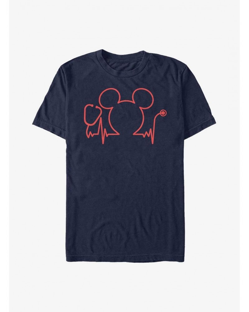 Disney Mickey Mouse Nurses Day Heartbeat T-Shirt $7.07 T-Shirts