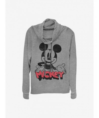 Disney Mickey Mouse Oh Boy Cowlneck Long-Sleeve Girls Top $16.16 Tops