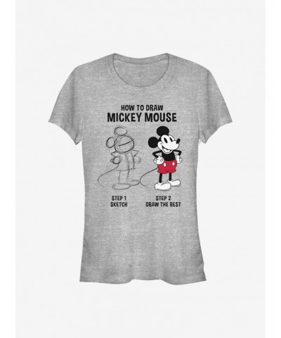 Disney Mickey Mouse Mickey Drawing Girls T-Shirt $8.37 T-Shirts