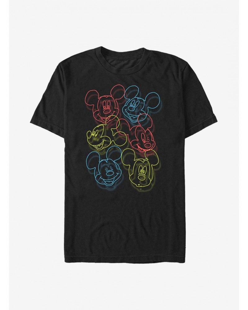 Disney Mickey Mouse Neon Heads T-Shirt $6.12 T-Shirts