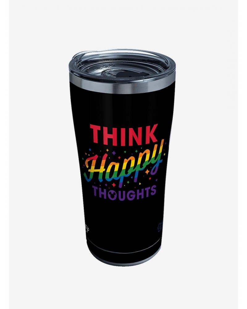 Disney Think Happy Thoughts Rainbow 20oz Stainless Steel Tumbler With Lid $10.47 Tumblers