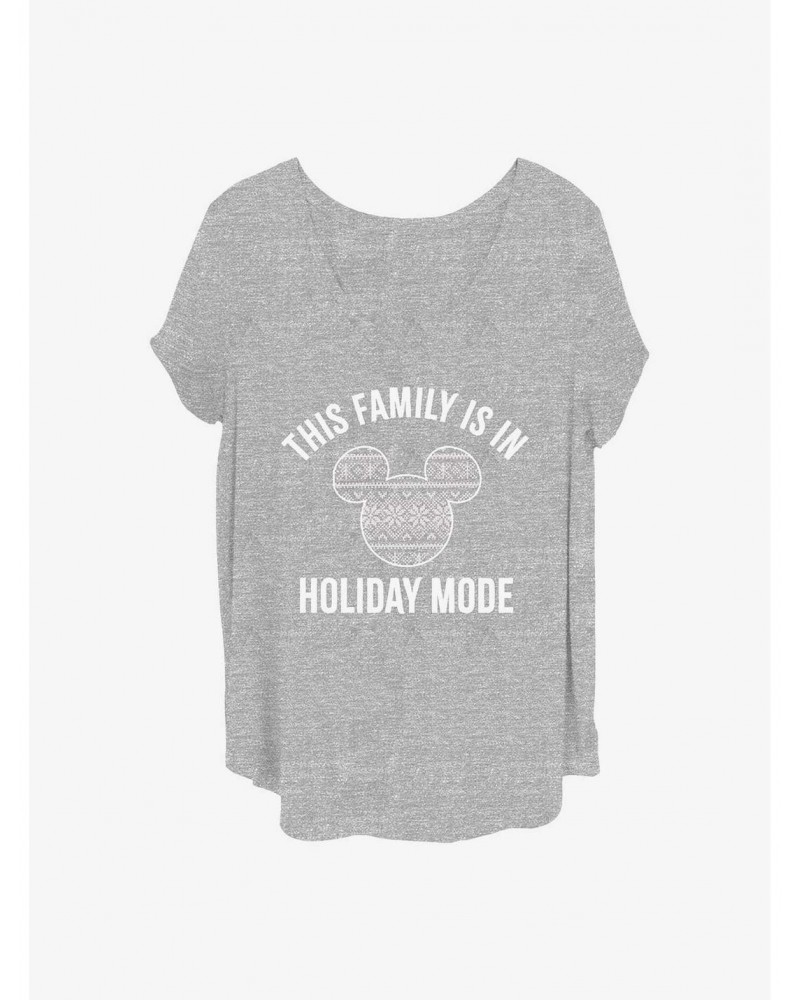 Disney Mickey Mouse Family Holiday Mode Girls T-Shirt Plus Size $11.56 T-Shirts