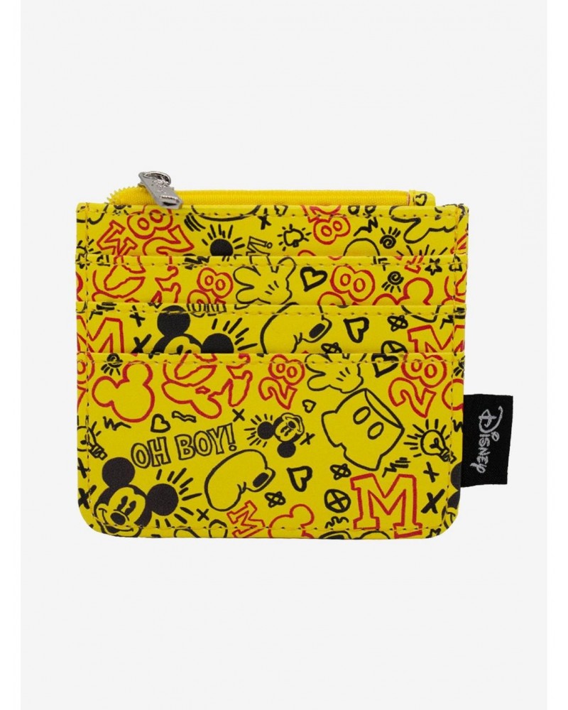 Disney Mickey Mouse Icon Doodles Collage Wallet Id Zip Top $8.51 Tops