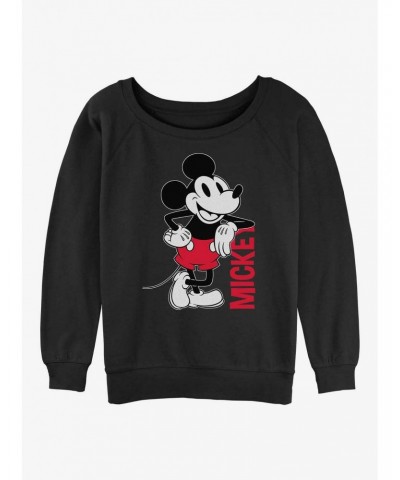 Disney Mickey Mouse Mickey Leaning Girls Slouchy Sweatshirt $11.22 Sweatshirts