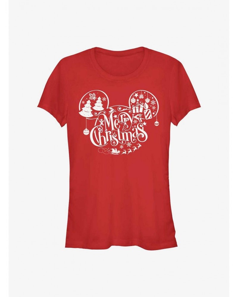 Disney Mickey Mouse Holiday Ears Girls T-Shirt $5.98 T-Shirts